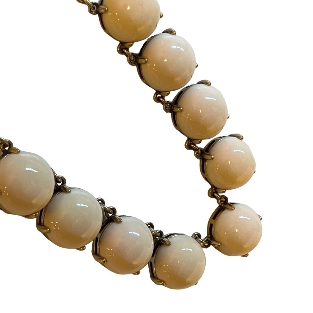 J Crew Pale Peach Bubble Necklace Statement Gold